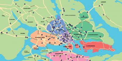 Kart over byen sykkel kart Stockholm