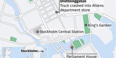Kart over drottninggatan i Stockholm