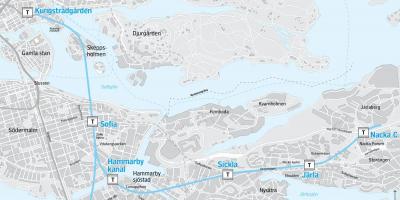 Kart av nacka i Stockholm