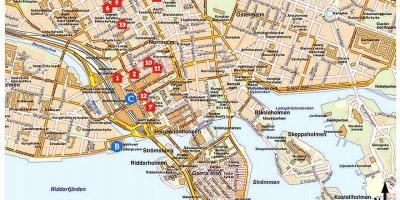 Stockholm turistattraksjonene kart