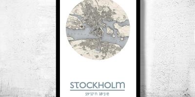 Kart over Stockholm kart plakaten