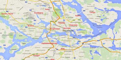 Kart over Stockholm nabolag