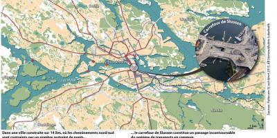 Kart over Stockholm slussen