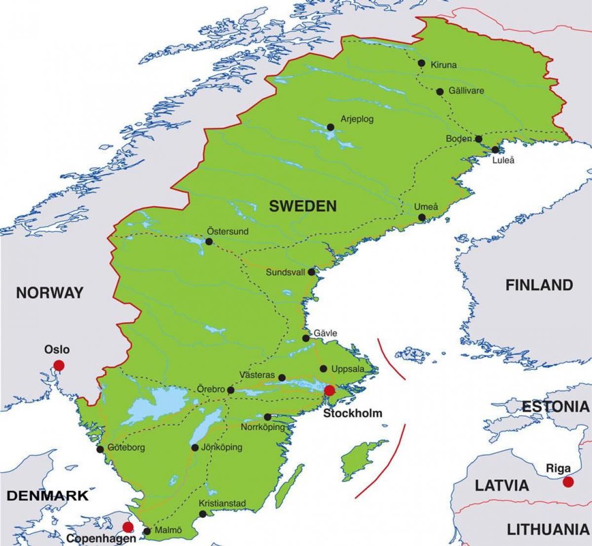 hovedstaden i Sverige kart