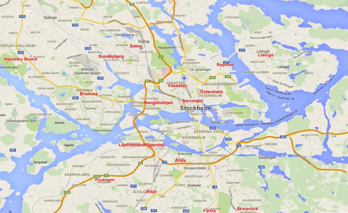 kart over Stockholm bromma