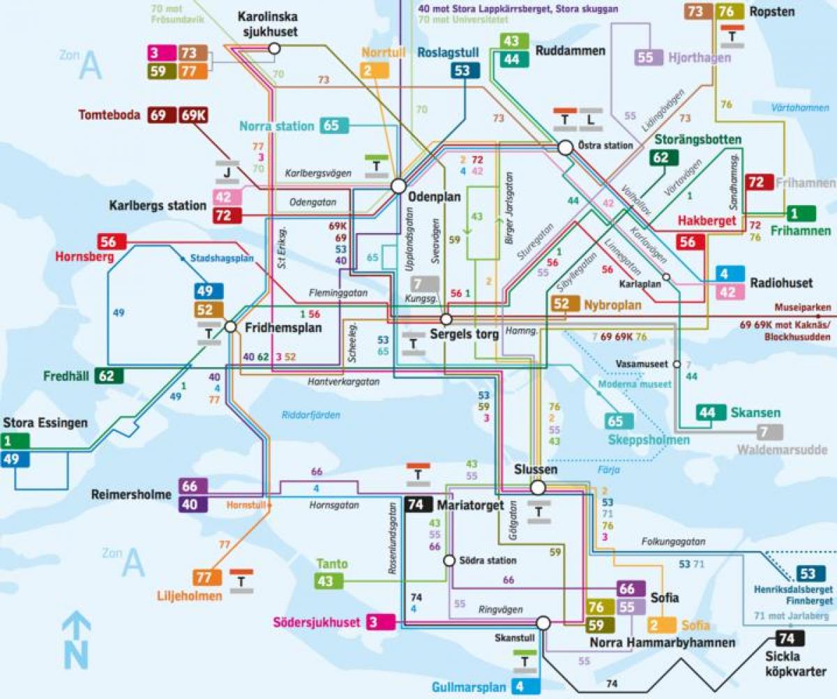 Stockholm buss linjer kart