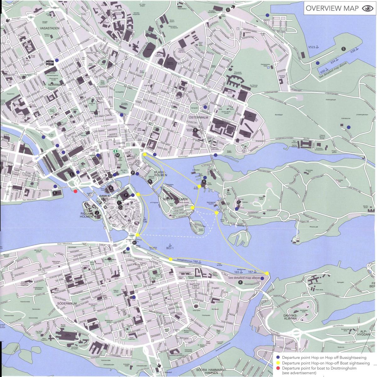kart over Stockholm sentrum