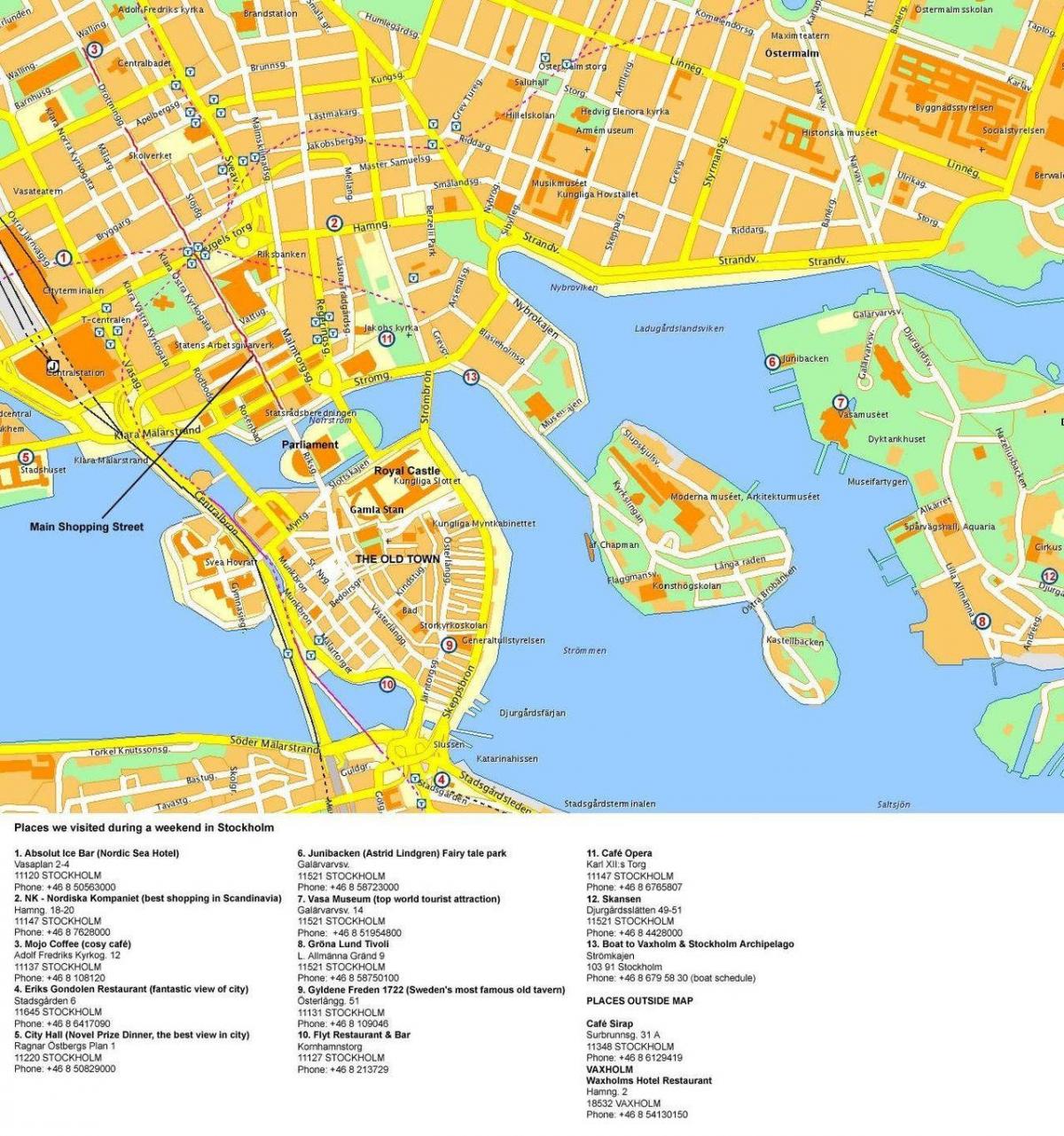 kart over Stockholm, cruise terminal