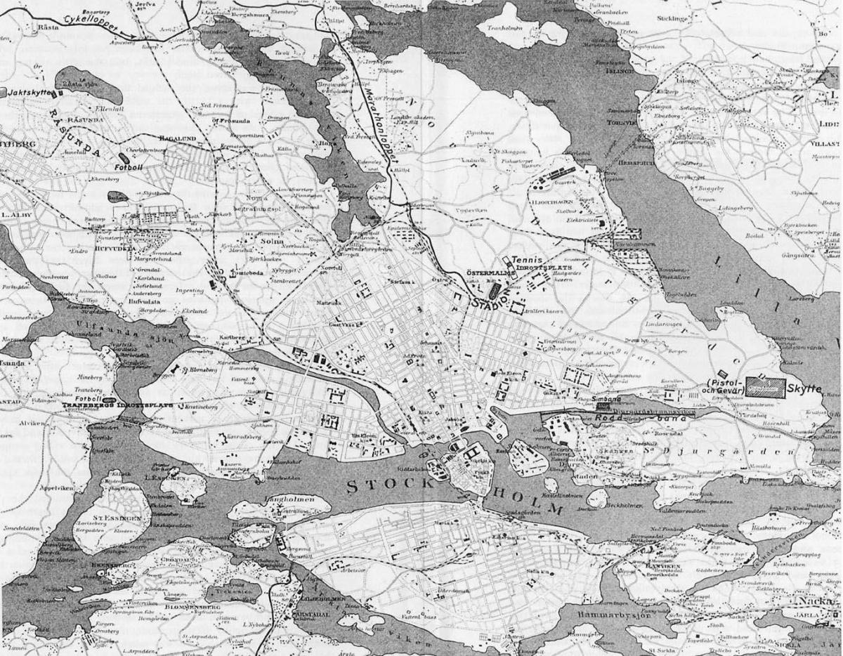 kart over Stockholm, gamle byen