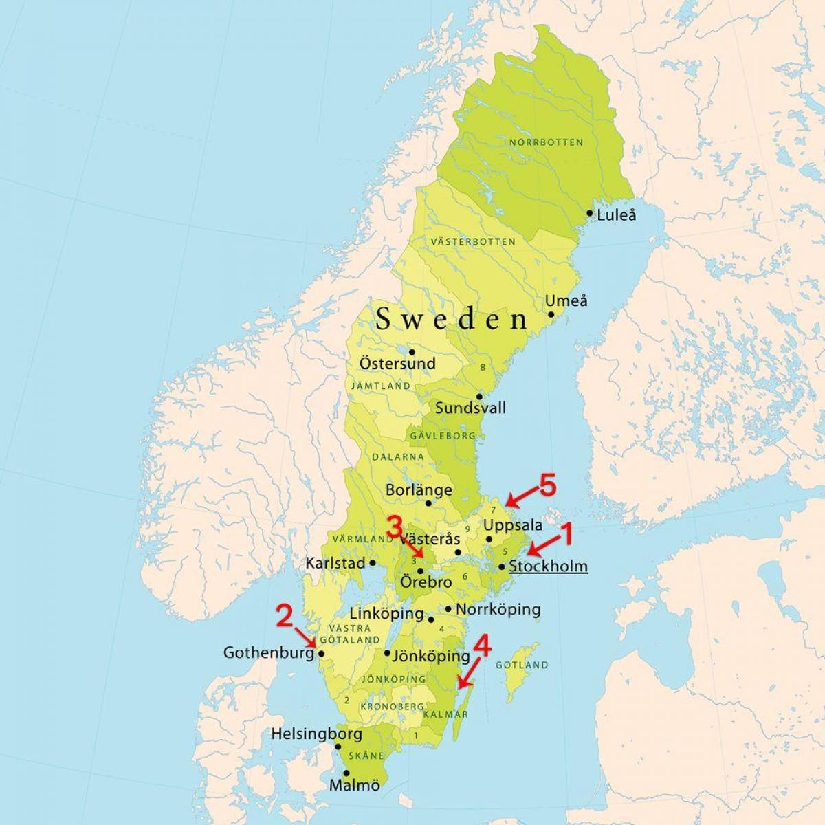 kart over Stockholm strender